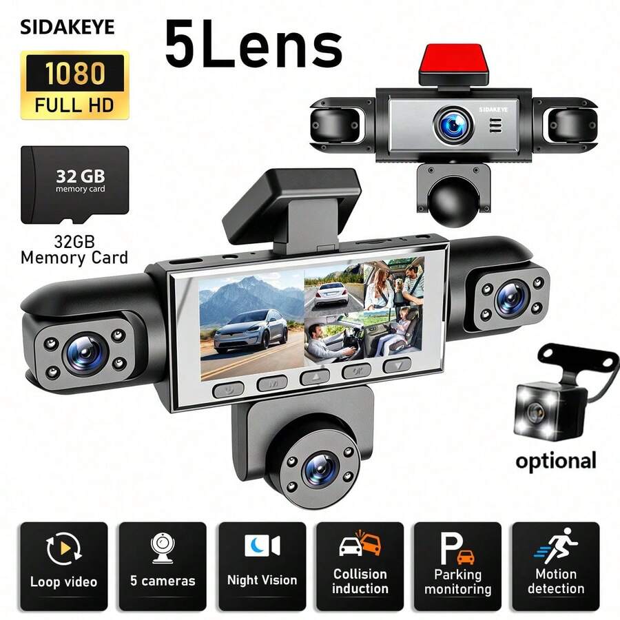Panoramic Dash Cam 360 - SKYWORTH SIDAKEYE 360 ° Панорамная 5-канальная