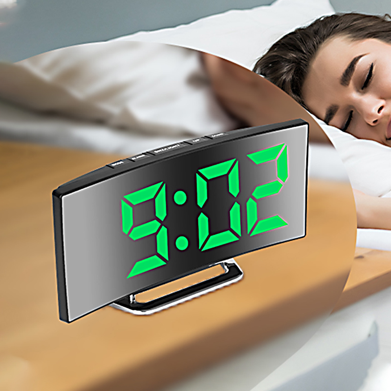 Electronics Gadgets For Home - Светодиодный цифровой будильник с изогнутым экраном,