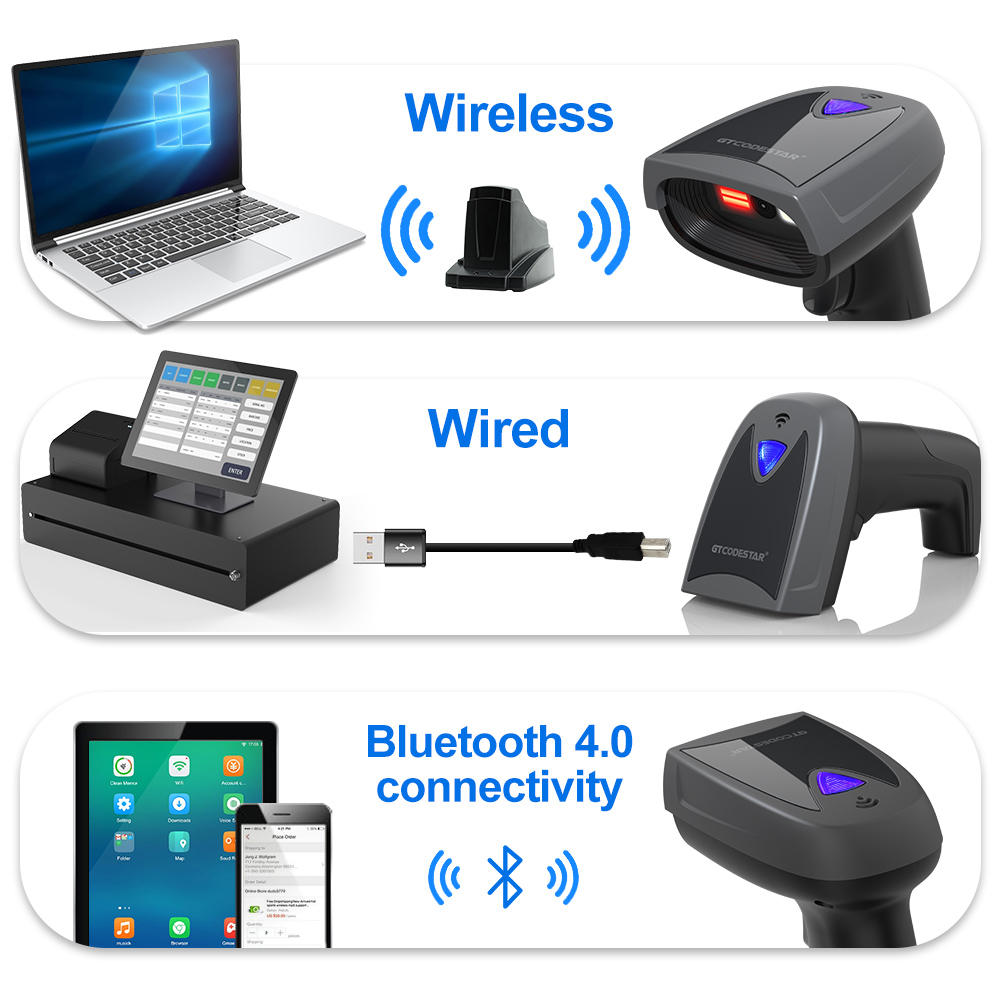GTCODESTAR X-1801B Qr 1D 2D шт – обзор и цена Barcode Scanner Wireless